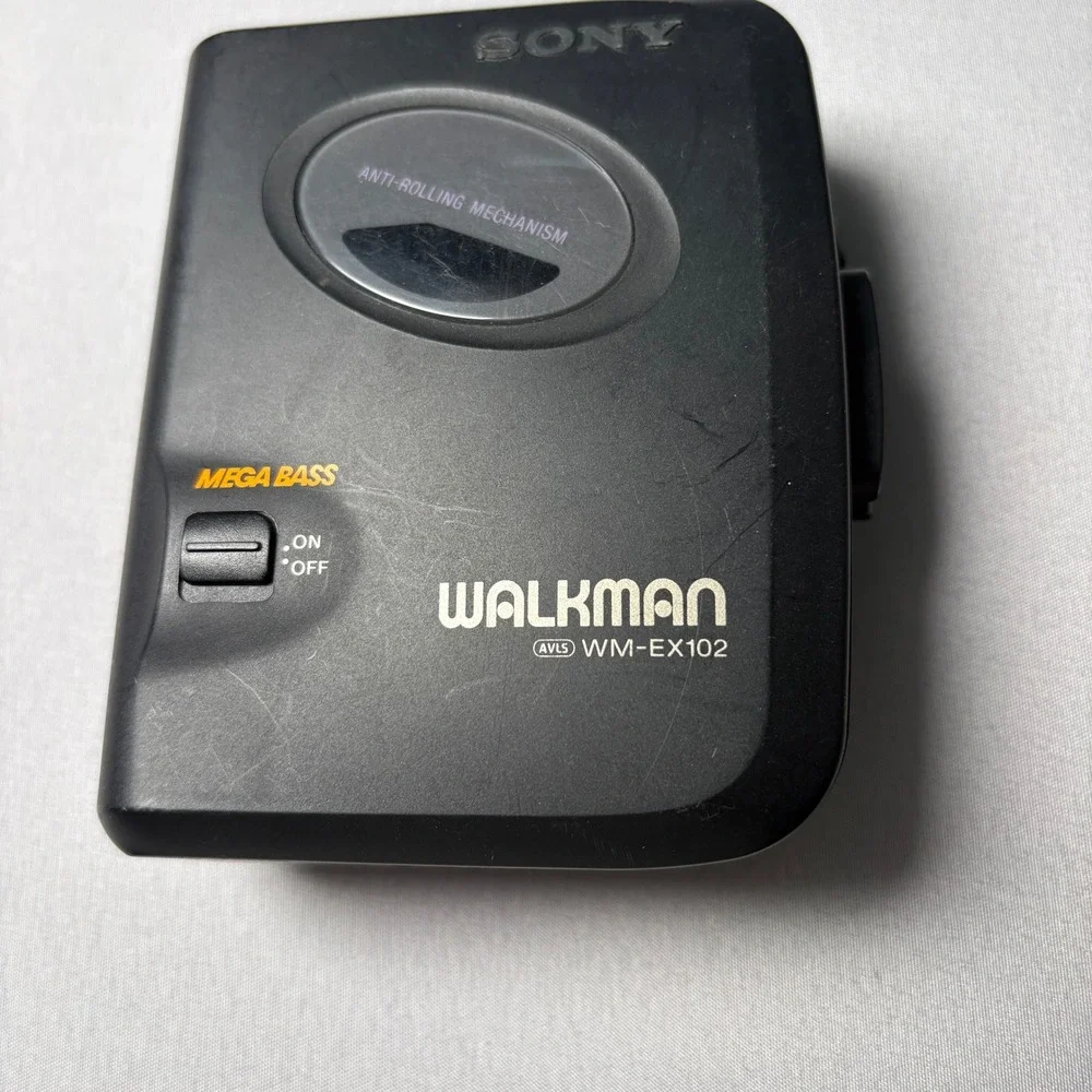 Sony Walkman WM-EX102 Cassette Player Mega Bass Black Vintage Tested and Working